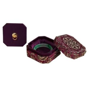 YOCKY Vintage Embroidery Bracelet Box Luxury Jewelry Display Velvet Jewelry Box Fashion Delicate Pendant Necklace Ring Storage Women