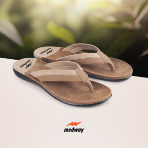 SANDALLIKE x MEDWAY - Sandal jepit pria sandal Flip Flop kekinian kasual krem kombinasi bonus gelang
