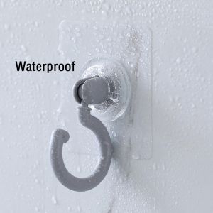 Self-Adhesive Wall Hanging Hook Ceiling Strong Traceless Ceiling Hook 360° Rotating Hook Transparent