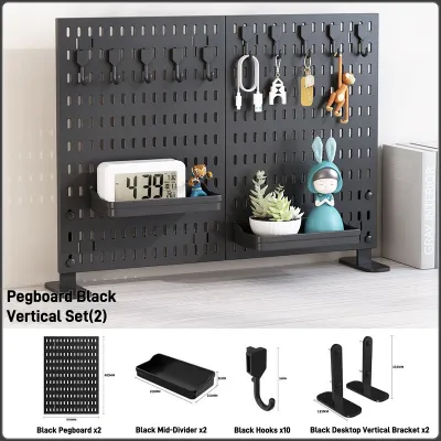 [SG Stock]DIY Pegboard Set Accessories Desk Organizer Pegboard Holder No Drill Wall Shelf Board Multiple Usage