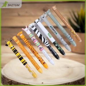 【SHZTGM】 ปากกาลบได้อเนกประสงค์2ชิ้นปากกาเจลสีหมึกสองชั้นดีไซน์รูปสัตว์ปากกาเจลแห้งเร็ว