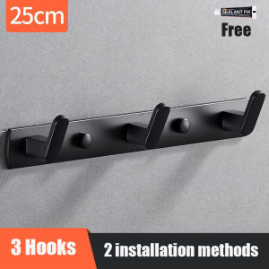 Wall Hook Drill-Free Aluminum Door Hanging Rack for Clothes Towels Keys Hanger Hooks Cangkuk Penyangkut 免打孔挂钩