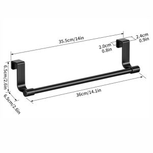 OUTOPEAN Punch-free Towel Rod Towel Storage Bar Rag Hanger Door Hanging Towel Racks Multi-purpose Over Cabinet Towel Rack