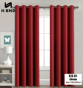 1pc 7 ft Plain Fabric Curtain With 8 Steel Rings 220*140CM For Window Door Room Colorful Decoration