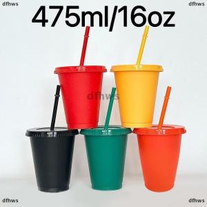 [COD] dfhws 1 PCS Reusable Straw Drinking Cup Personalized Flash Powder Water Bottle Durable Plastic Tumblers With StrawsLid
