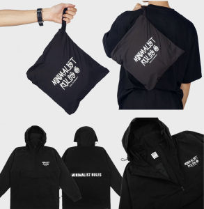 RCKLS.  Jaket Cagoule Waterproof Vitality Black | Jaket Pria Casual Minimalist Rules High Quality