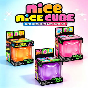NeeDoh Nice Cube Ice Cube Squishy Toy Super Soft Squeeze Fidget Stress ball Relief Sensory Toy Anti Stress Calming Gift for Kids & Adults Silikon Squishy Lembut Gred Makanan butter squishy