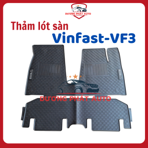 Thảm lót sàn xe Vinfast VF3 - Hàng CAO SU đúc không mùi chống trượt - MẪU NISSIN CHỮ XÁM