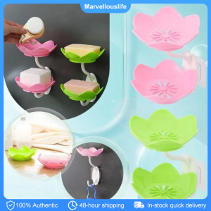 Soap Tray Soap Box Flowers Lotus Shape Double Layer Soap Dish Soap Plate Holder Bathroom Accessories