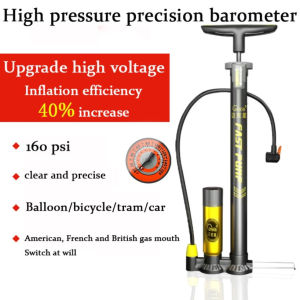 【Free Gifts】High Pressure Bicycle Pump with Gauge 160 PSI Portable Air Pump for Bike/Motorcycle/MTB/Car Pam Tayar Basikal 打气筒