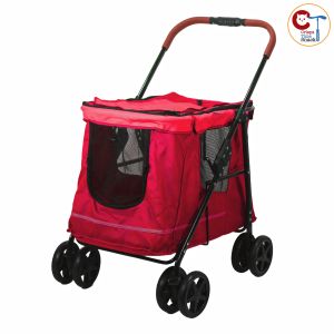 (1ช่อง 30 กก.) รถเข็นสุนัขคันใหญ่ รถเข็นสัตว์เลี้ยงขนาดใหญ่พับได้ รถเข็นหมาแมว Pet Stroller 30kg