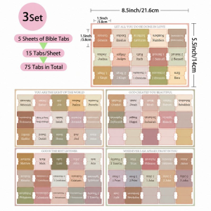 5 Sheets/75 Tabs Bible TabsBible Index TabBible Index Label Sticker for Study Read Bible Book