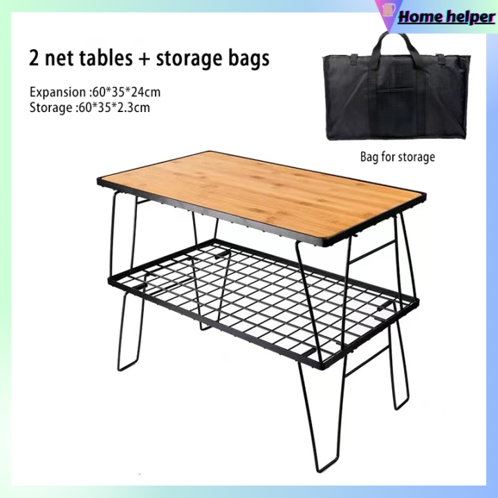 Outdoor multifunctional barbecue table camping portable net table mini ...