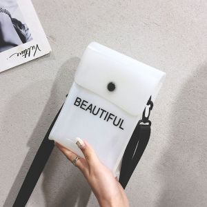 GBSDN Đồng xu Ví Ngoài trời PVC Mùa hè Màu thạch Phụ nữ Vai duy nhất Túi Crossbody Túi Trong suốt Túi Messenger Túi điện thoại