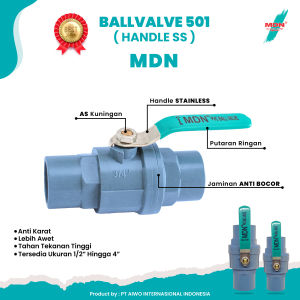 Ballvalve / Stopkran pvc handle stainless - MDN