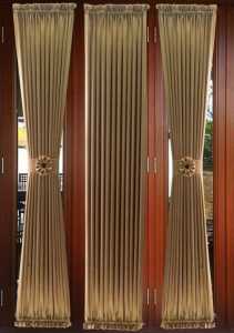 Gorden blackout kupu kupu Model sepiral ikat tengah Gaya Ruffle/ kerut