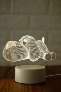 Animals 3D Acrylic LED Lamp Dog Deer Rabbit Elephant Butterfly Owl Swan Eagle Jellyfish Fish Peacock Panda Dinosaur