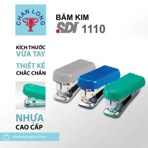 Bấm kim/Dập kim mini số 10 chính hãng SDI 1110. Dùng văn phòng học sinh. Chất liệu nhựa kim loại. Bấm sử dụng kim số 10. Bấm 16 tờ. Bấm có kèm gỡ kim phía sau.