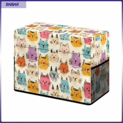 BNBAR Sewing Machine Dust Cover with Cute Cat Print Foldable Protective Cover for Home Sewing Machines