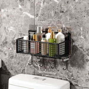 Multipurpose Bathroom Storage Rack Wall-Mounted Storage Device Punch-Free Anti-Rust Kitchen Storage Organizer