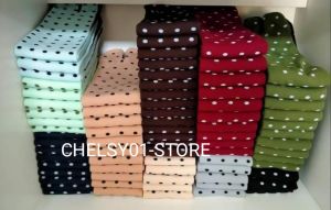 (PROMO)Kaos Kaki Jempol Wanita Muslimah Panjang Motif Polkadot Isi 1/ 3/6/12 Pasang warna campur
