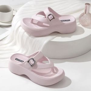 Free Shipping Thick-Soled Flip-Flops Height-Enhancing And Slimming Versatile For Outdoor Wear Perfect For Summer Vacations Beach Style Soft And Lightweight EVA WomenS Sandals