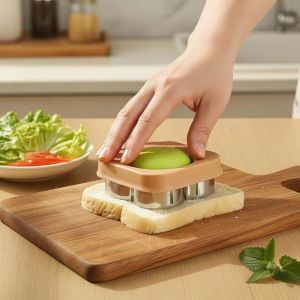 DGFDF 5 Piece Detachable Sandwich Cutter and Sealer Easy To Demold DIY Fruit Vegetable Cutter Easy To Clean Hand Press Sandwich Bread Mold Kids