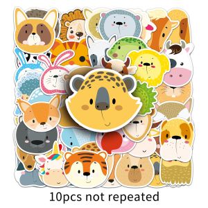 50PCS Animal Face Cute Cartoon Waterproof Sticker Girl Diary Photo Album Scrapbook Decoration Sticker