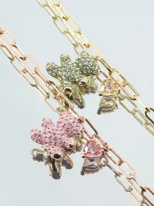 SWAROVSKI Luxury Teddy pink diamond bracelet S925 sterling silver womens fashion bracelet