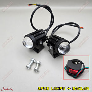 PROMO 2pcs laser foglamp d2 superbright high low mini driving lampu tembak laser BONUS SAKLAR Lampu Sorot Motor