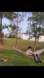 เก้าอี้โยกผ้าใบสองชั้นแบบพกพาสำหรับใช้ในบ้านเปลนอนผ้าใบเดี่ยวกลางแจ้ง