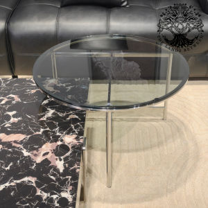Bàn trà sofa bàn phòng khách bàn đôi cafe nhập khẩu hộp đá vuông chân U inox 1m + bàn kính phụ