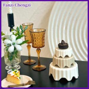 Fanzi 3 cái búp bê phụ kiện cô gái Đồ chơi quy mô 1 12 miniatuare Dollhouse bánh đứng món tráng miệng trang trí món ăn