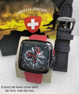 Jam Tangan Pria Sa Chrono Karet Rubber Mewah Fashion Cowok Elegan
