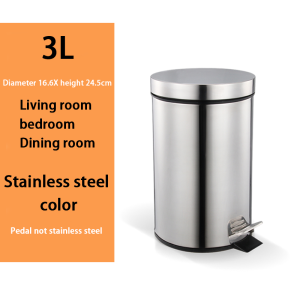 Stainless Foot Pedal Trash Bin Waste Can with Plastic Bucket Inside