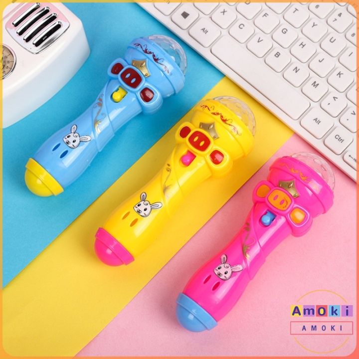 Amoki Flashing Projection Microphone Toy for Kids Boy Girl Learning ...