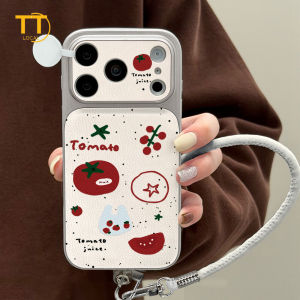 Tri-Town Luxury Lychee Leather Case For iPhone 17 16 15 11 12 13 14 Pro Max Hard Back Cover Skin Feel Casing with Phone Strap #EV19