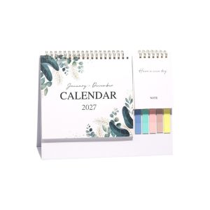 OUTOPEN calendar lịch 2027 Giấy dày Lịch để bàn năm 2027 Di động Gáy lò xo Lịch trình hàng ngày Đơn giản Trang trí Lịch để bàn Văn phòng tại nhà