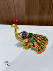 PAVO Patung Merak Kristal Kotak Perhiasan Peacock Figurines Souvenir Merak Aesthetic Ornamen Merak