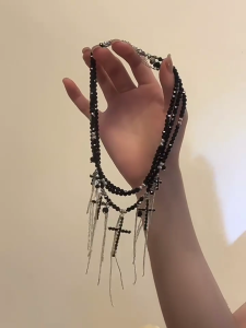 Vòng cổ tua rua nhiều lớp có tính năng hạt Tôn Giáo dấu hiệu mô hình phù hợp cho các bên và thời trang EVERYDAY