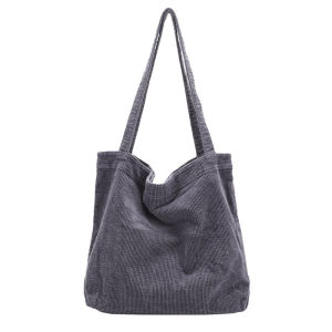 IELGY Fashion Literary Retro Corduroy Canvas Bag Female Large Capacity Retro Vintage Classic Durable And High Quality