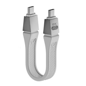 240W 80Gbps USB4 2.0 USB แบบสั้น USB C ไปยัง USB C สายชาร์จเร็ว Type C การถ่ายโอนข้อมูล8K สายพ่วง