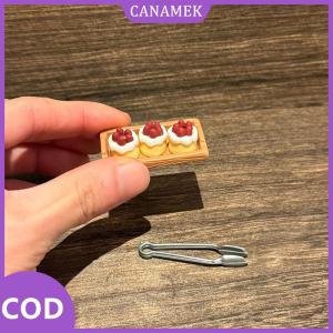 CANAMEK✨ 1:12 Dollhouse thu nhỏ Bánh dâu khay bánh mì Clip mô hình thiết lập Dollhouse cảnh trang trí phụ kiện đồ chơi