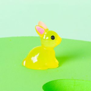PUDE Cute Luminous Bunnies  Gardening Mini Rabbit Ornaments Crafts Fairy Miniature Figurines
