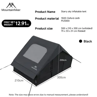 MOUNTAINHIKER Khemah perkhemahan Khemah kembung Outdoor Camping Inflatable Tent 8+8㎡ Large Capacity Family/Multi-person Tent Rainproof Thickened Extra Large Size Suitable for Overnight Camping.
