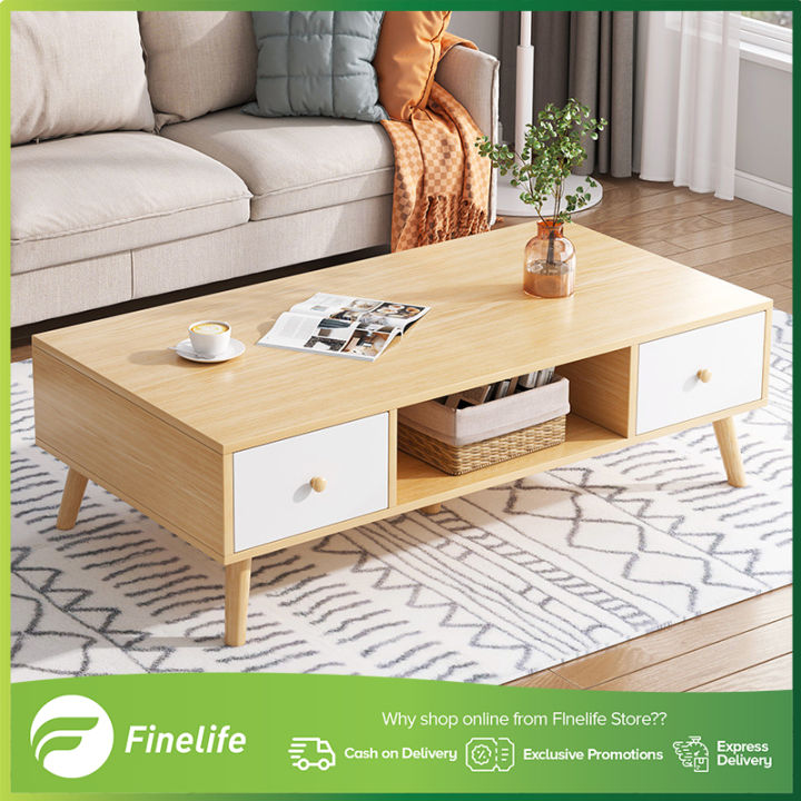 Finelife Coffee Table Simple Modern Drawer Storage Creative Small ...