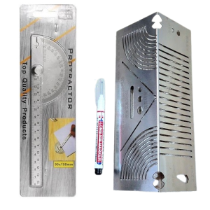 Bộ Dụng Cụ Gồm 3 Món Thước Kim Loại Đo Góc Và Cử Lấy Dấu Kèm Bút Chuyên Dụng Chính Xác Cho Thợ Mộc Kỹ Sư Đa Ứng Dụng