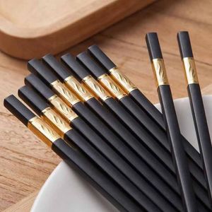 HỘP 10 ĐÔI ĐŨA SỪNG KHẢM VÀNG HÀN QUỐC LOẠI 1