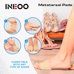 INEOO 1Pair Gel Metatarsal Sleeves Pads Forefoot Pain Relief Shoe Pads Ball