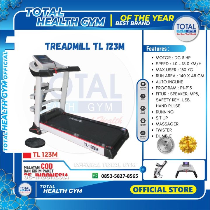 Free Ongkir Jabodetabek Total Fitness Treadmill Elektrik